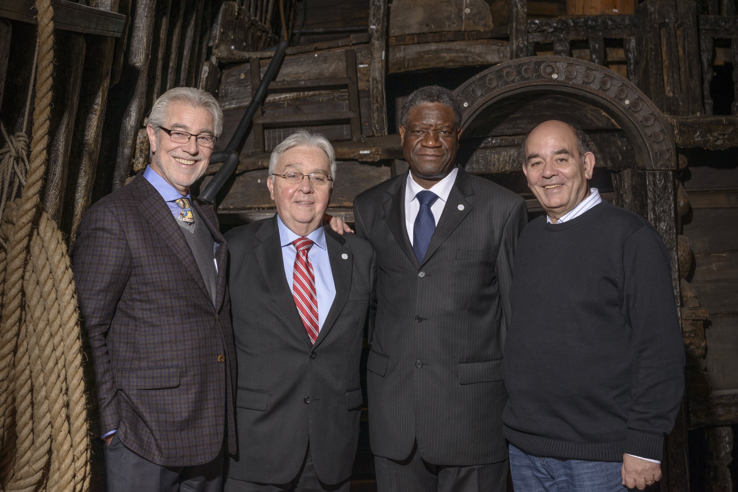 2013 års Right Livelihood-pristagare: Paul Walker, Raji Sourani, Denis Mukwege och Hans Herren.