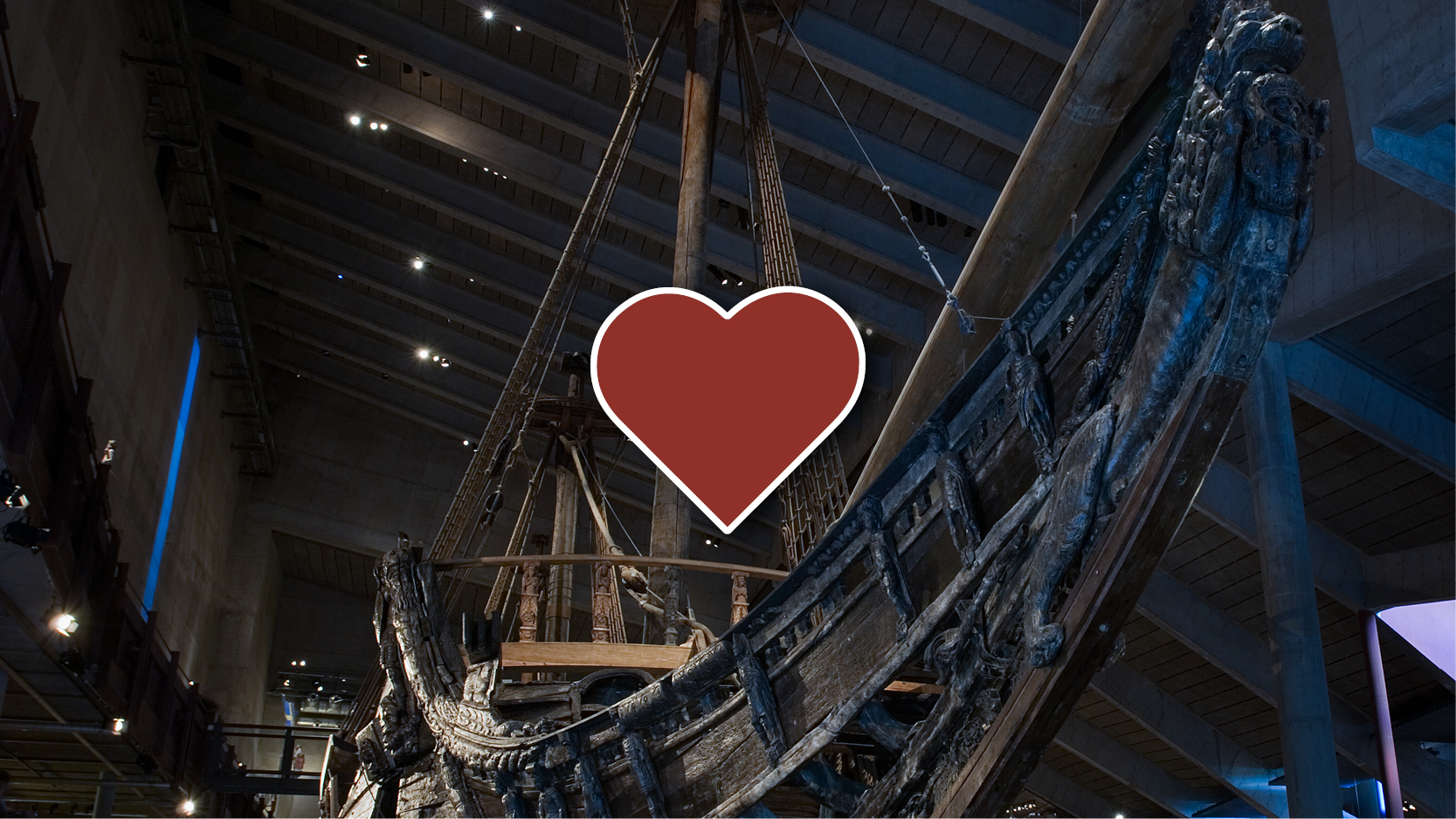 Skeppet Vasa med hjärta